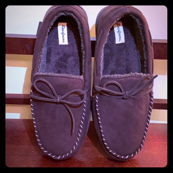 mens moccasin slippers size 14